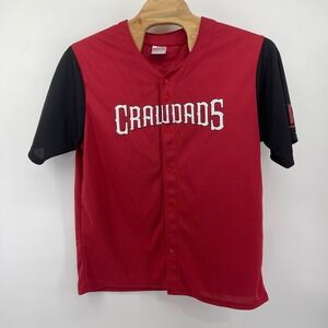 Promotional Adventures Hickory Crawdads Jersey 3XL Blokecore Red Black Button Up